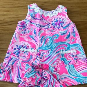 Lily Pulitzer dress and diaper cover. Prosecco Pink Don’t Be Jelly